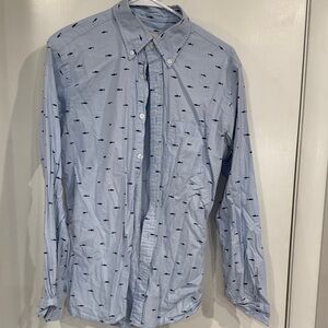 Brooks Brothers Light Blue Shirt with Navy Pattern